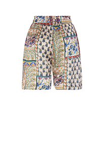 Ženski šorts elastičnog struka u dezenu Tiffany Production