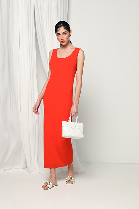 Tiffany Production Midi haljina bez rukava sa otvorenim leđima