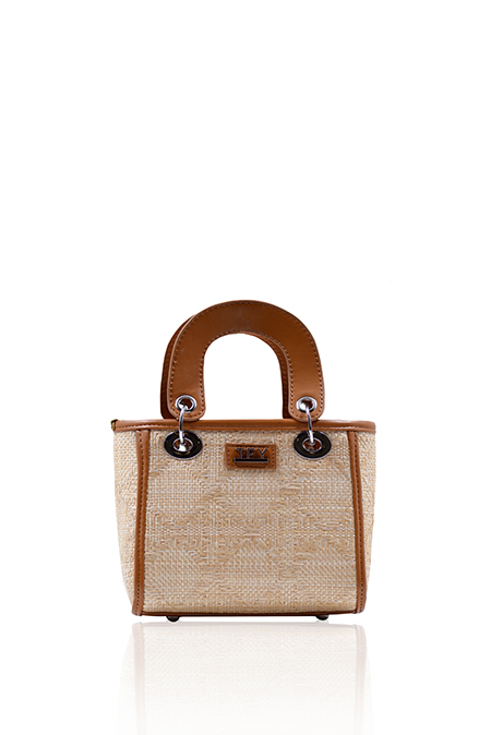 Tiffany Production Kontrastna torbica zaobljenih ručki i odvojivim kaišem za nošenje preko tela