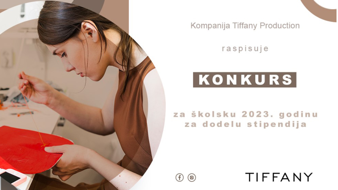 Tiffany Production KONKURS za školsku 2022./2023. godinu  za dodelu stipendija