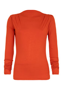 Tiffany Production Ženska majica dugih rukava sa nabranim detaljima i visokom kragnom
