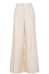 Ženske pantalone širokih nogavica od 100% lana Tiffany Production