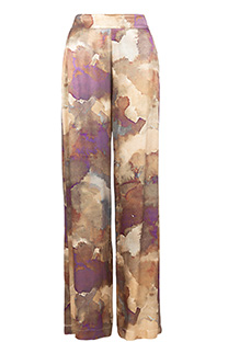 Ženske pantalone širokih nogavica u dezenu sa prelivenim bojama Tiffany Production