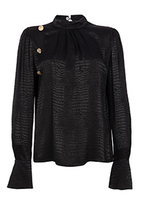 Tiffany Production Bluza dugih zvonastih rukava sa visokom kragnom i ukrasnim dugmićima