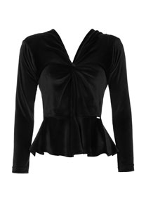 Plišana bluza dugih rukava sa V-izrezom Tiffany Production