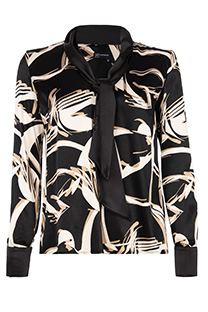 Bluza dugih rukava u dezenu sa kragnom koja se vezuje Tiffany Production