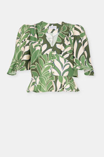 Bluza sa cvetnim dezenom i karnerom Tiffany Production