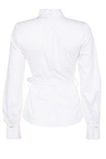 Ženska košulja dugih rukava sa pojasom i ukrasnim cvetom Tiffany Production