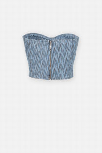 Teksas crop top sa teksturom Tiffany Production