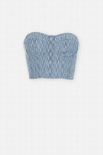 Teksas crop top sa teksturom Tiffany Production