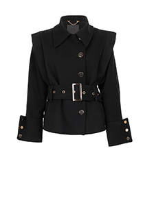 Tiffany Production Kratki kaput sa ukrasnim dugmićima i asimetričnim detaljem