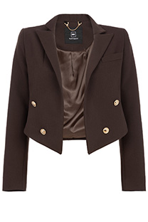 Tiffany Production Ženski kratki sako sa kragnom i ukrasnim dugmićima