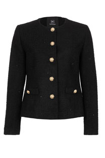 Tiffany Production Ženski sako od buklea sa ukrasnim dugmićima