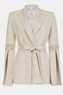 Elegantni sako sa vezivanjem u struku Tiffany Production
