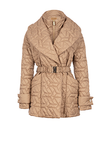 Tiffany Production Ženska prošivena jakna sa kaišem i širokom kragnom