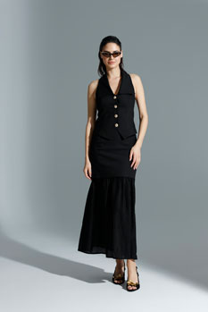 Strukirani prsluk sa otvorenim leđima Tiffany Production