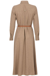 Midi haljina sa kragnom i kaišem od kontrastnog materijala Tiffany Production