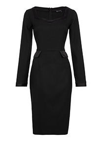 Haljina dugih rukava sa satenskim izrezom Tiffany Production