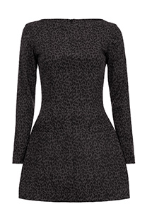 Mini balon haljina dugih rukava u leopard printu Tiffany Production