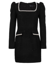Mini haljina od buklea sa cirkonima i dugim rukavima Tiffany Production