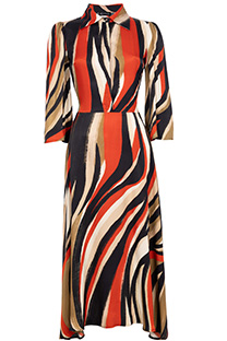 Midi haljina dugih rukava sa skrivenim kopčanjem i naglašenim strukom Tiffany Production