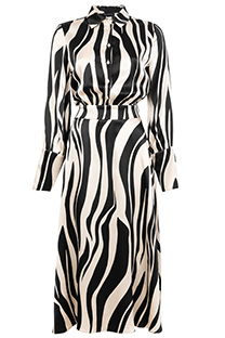 Midi haljina dugih zvonastih rukava u dezenu Tiffany Production