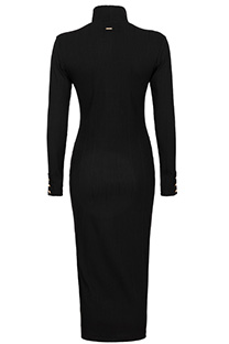 Rebrasta midi haljina dugih rukava sa visokom kragnom Tiffany Production