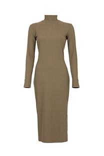 Rebrasta midi haljina dugih rukava sa visokom kragnom Tiffany Production