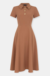 Midi haljina sa kragnom i dugmićima Tiffany Production