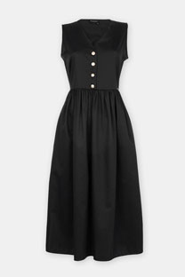 Haljina bez rukava sa dugmićima i V izrezom Tiffany Production