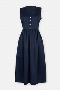 Haljina bez rukava sa dugmićima i V izrezom Tiffany Production