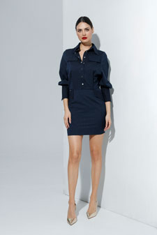 Mini košulja-haljina sa diskretnim prugama Tiffany Production