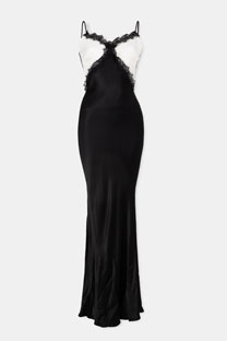Tiffany Production Satenska maxi haljina sa čipkom