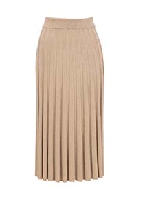 Plisirana midi suknja od svetlucavog materijala Tiffany Production