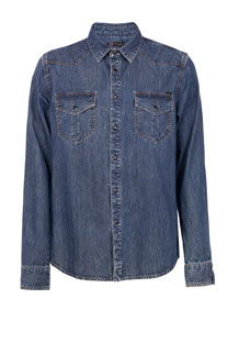 Muška teksas košulja od pamuka sa dugim rukavima Tiffany Production