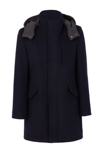 Tiffany Production Muški kaput sa uklonjivom kapuljačom i visokom kragnom