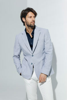 Tiffany Production Sako klasičnog kroja sa lanom