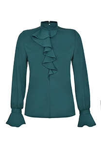 Tiffany Production Elegantna jednobojna bluza sa karnerima