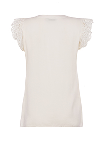 Bluza sa V izrezom i rupičastim rukavima u vidu karnera Tiffany Production