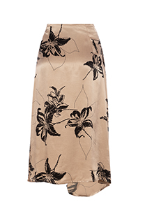 Asimetrična suknja sa drapiranim delom na prednjoj strani u dezenu Tiffany Production