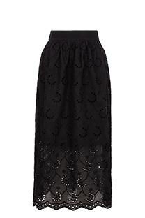 Tiffany Production Midi suknja sa rupičastim vezom