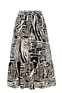 Midi suknja sa karnerima na donjem rubu Tiffany Production