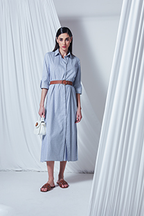 Tiffany Production Midi haljina sa tri-četvrt rukavima i kaišem