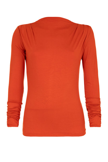 Ženska majica dugih rukava sa nabranim detaljima i visokom kragnom Tiffany Production