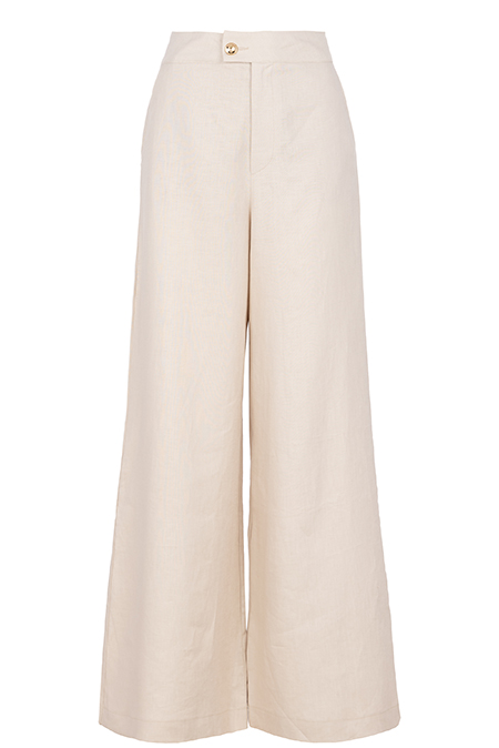 Ženske pantalone širokih nogavica od 100% lana Tiffany Production