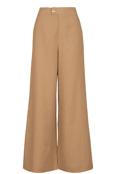 Ženske pantalone širokih nogavica od 100% lana Tiffany Production