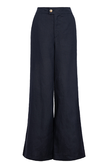 Ženske pantalone širokih nogavica od 100% lana Tiffany Production