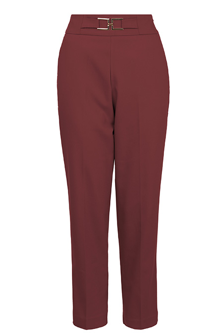 Tiffany Production Ženske pantalone jednobojne sa džepovima i ukrasnim pojasom