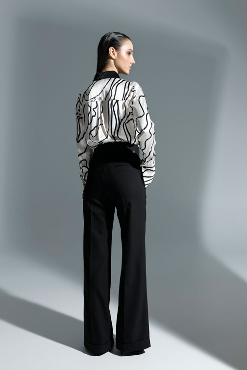 Elegantne pantalone širokog kroja Tiffany Production