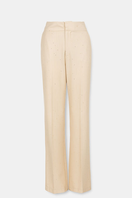 Elegantne pantalone sa prugama i svetlucavim detaljima Tiffany Production